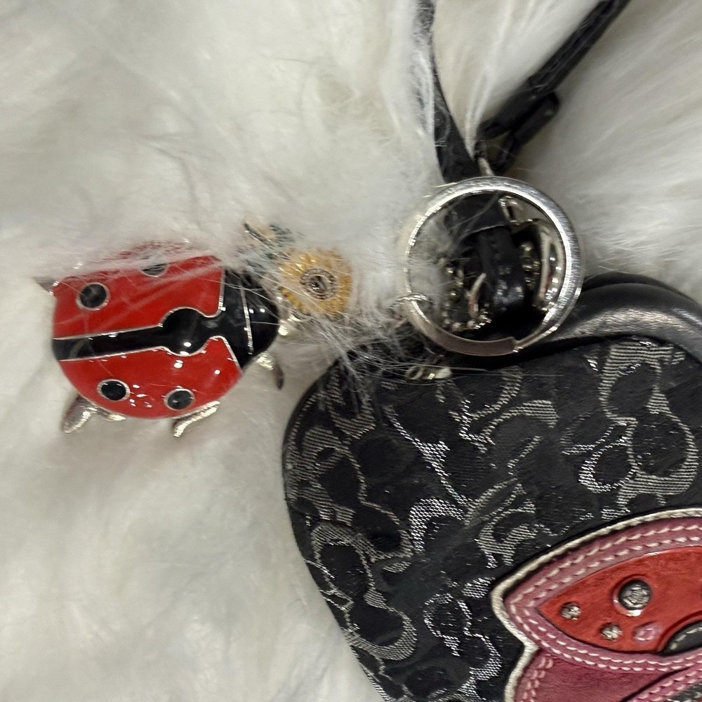 Extremely Rare Optic Lurex Coach Ladybug Wristlet - Picture 4 of 8